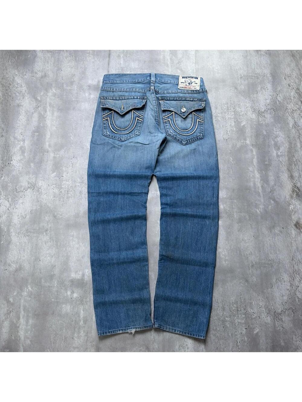 Y2K Blue True Religion Grunge Bootcut Denim Jeans